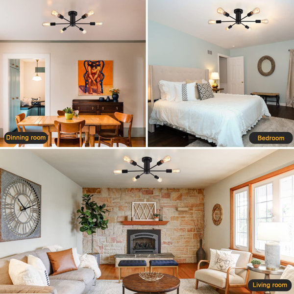 Wrought Studio Annasofia Dimmable Modern Linear Chandelier Sputnik Semi